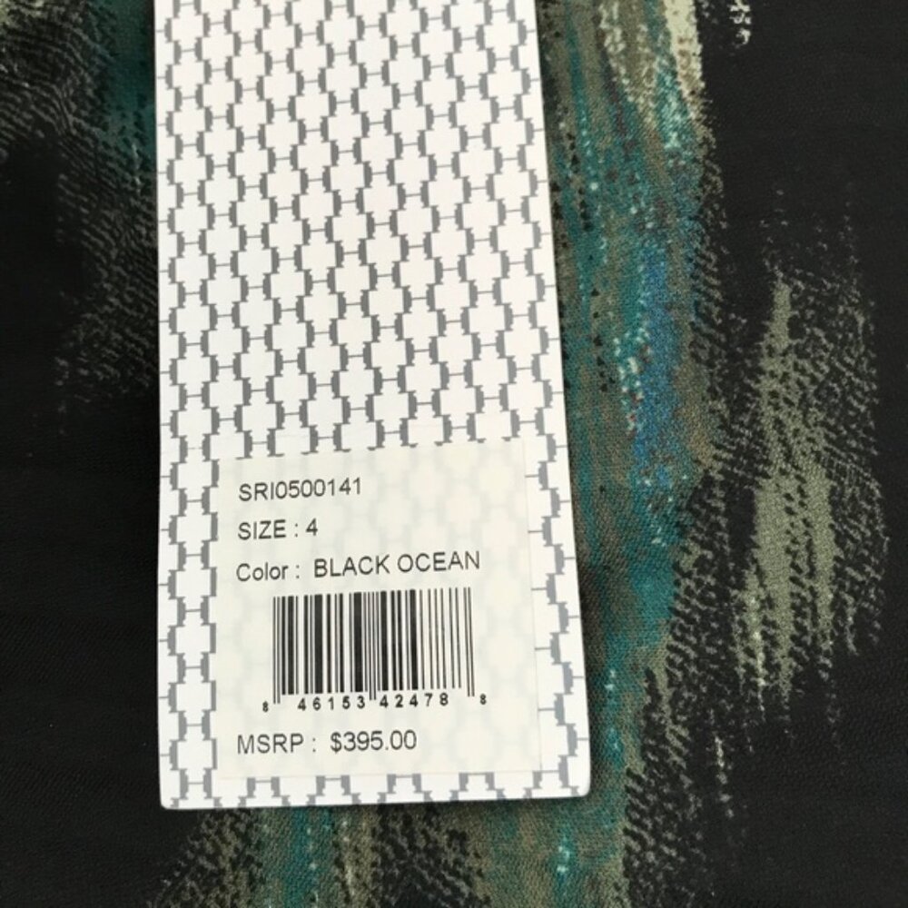 Halston Heritage Pleated Faux Wrap Cocktail Dress - Picture 6 of 9